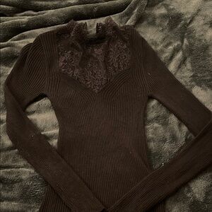 Express Black Lace Top